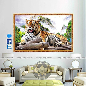 Mua TRANH DÁN TƯỜNG 3D NGOẠ HỔ  TRANH DÁN TƯỜNG CON HỔ - TRANH CON CỌP