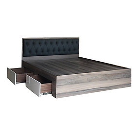 Giường Ngủ MDF Phủ Melamine Cao Cấp Viva Màu Nết Học Kéo + Đầu Nệm