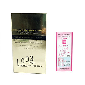 Bao Cao Su Cao Cấp Chống Xuất Tinh Sớm Power Men 0.03 Invisible (Hộp 12 chiếc) - Siêu Mỏng chỉ 0.03mm - Tặng Gel Gói Jex - Che Tên Sản Phẩm