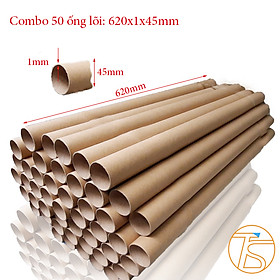 50 Ống lõi giấy đựng gói hàng decal, tranh, giấy dán tường (dài 620 x phi 34 x dày 1mm) - ống tube giấy đựng Poster