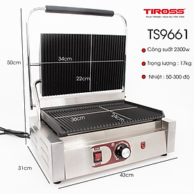 Mua Máy Kẹp Nướng Bánh Mỳ Công Nghiệp Đa Năng Tiross TS9661 - 2300W Hàng chính hãng