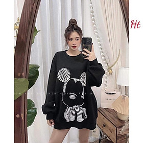 Áo Swearter nỉ cotton chuột kẻ ngang H2A