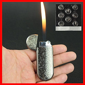 Mua Combo Bật Lửa Hộp Quẹt Gas Đá Khắc Nổi Hoa Văn Sang Trọng US21 + Tặng Vỉ Đá Chuyên Dụng Cho Bật Lửa