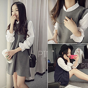 Đầm váy Nữ Haint Boutique Tay Dài Dáng Suông - Váy Nữ thời Trang Phong Cách Hàn Quốc Hb48