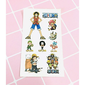 Set 5 Bảng hình xăm One Piece Sticker Tattoo