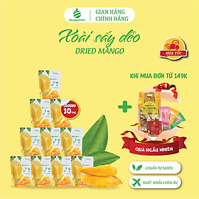 Combo 10 Túi Xoài sấy dẻo Nonglamfood 50g | Healthy Snack | Ăn vặt văn phòng | Ăn vặt tốt cho sức khỏe | Trái cây sấy