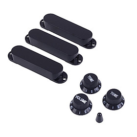 Single Coil Pickup Cover Crontrol Knob Tip for Electric Guitar Black
