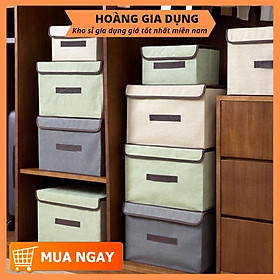 Mua (Sỉ 49k) Combo 2 Hộp Vải Đựng Đồ Không Dệt Có Nắp Đậy HA07
