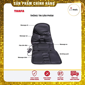 Nệm Massage Toàn Thân Thế Hệ Mới, Với Mod Điều Khiền Nhiều Chế Độ, Kèm Cục Adapter 12V Và Đầu Tẩu Dùng Trên Xe Ô TÔ Hàng Chính Hãng