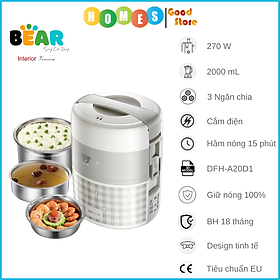 Mua Hộp Cơm Giữ Nhiệt  Tự Hâm Nóng Và Nấu Chín Đa Năng 3 Tầng BEAR DFH-A20D1 Dung Tích 1.2L Công Suất 270W - Hàng Chính Hãng