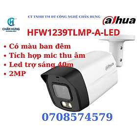Mua Camera CVI 2MP Full Color DAHUA HAC-HFW1239TLMP-A-LED - Hàng chính hãng
