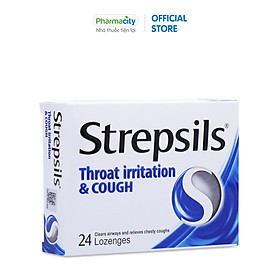 Kẹo ngậm ho, hỗ trợ giảm ngứa họng Strepsils Throat Irritation & Cough (Hộp 2 vỉ x 12 viên)
