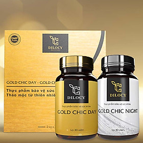 Bộ sản phẩm Hỗ trợ giảm cân Dilocy - Viên uống ngày đêm Gold Chic Day & Night - Chiết xuất thảo mộc từ thiên nhiên hiệu quả, an toàn