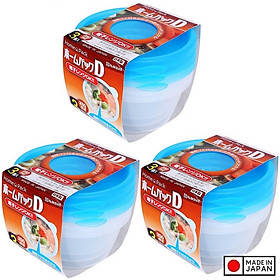 Bộ 3 set 3 hộp đựng thực phẩm bằng nhựa PP cao cấp 330mL - Hàng nội địa Nhật