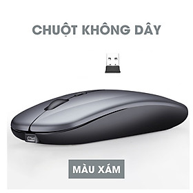 Chuột không dây Vinetteam pin sạc kết nối USB 2.4G Bluetooth chất lượng cao không gây tiếng ồn - hàng chính hãng