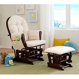 Ghế lắc thư giãn Rocking chair Juno Sofa Màu Nâu Nệm Kem