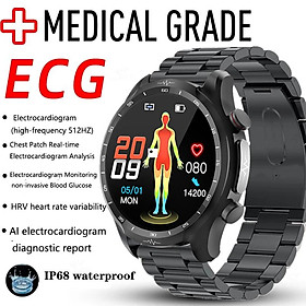 2023 Sang trong máu khỏe mạnh Đồng hồ thông minh Men ECG PPG Chính xác nhiệt độ cơ thể Nhiệt độ tim theo dõi smartwatch HRV Đồng hồ huyết áp