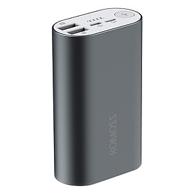Pin Sạc Dự Phòng Romoss ACE 10000mAh nhỏ gọn 2 Cổng Sạc Input (Đen Xám) - Hàng Nhập Khẩu