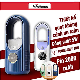 Quạt Điều Hoà Mini Để Bàn Quạt Không Cánh Phun Sương Điều Hoà Không Khí 6 Cấp Độ Quạt Tích Hợp Đèn Led Với 7 Màu Sắc Ánh Sáng Hiển Thị Nhiệt Độ Bình Chứa 500ml - Hàng Nhập Khẩu