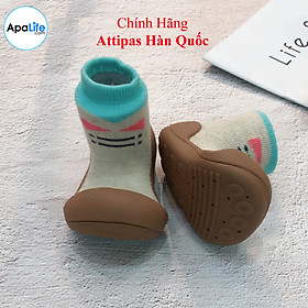 Attipas Tie - Brown/ AT005 - Giày tập đi cho bé trai /bé gái từ 3 - 24 tháng nhập Hàn Quốc: đế mềm, êm chân & chống trượt