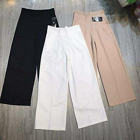 Quần ống suông nữ cạp cao tôn dáng sang chảnh dáng tiểu thư culottes