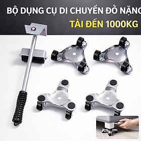 Mua Bộ dụng cụ nâng di chuyển vật nặng thép hợp kim - bánh xe xoay 360 độ có vòng bi chịu lực siêu bền