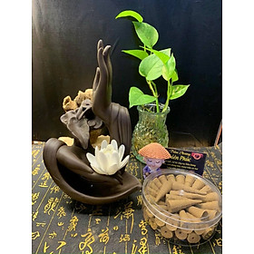 Mua Thác xông trầm nụ  hủ đỉnh đốt nhang hương bằng gốm