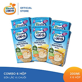 Combo 6 Hộp Sữa lắc vị chuối Fruto Nyanya 200ml
