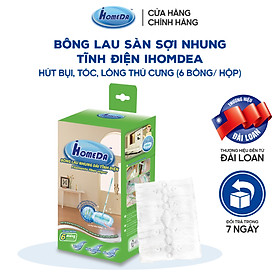 Bông lau nhung dài tĩnh điện iHomeDa ( 6 bông lau/hộp ) - iHomeda filaments fiber wipes/ wipes for static dry cleaning floor cleaning multi - surfaces solution ( 6 cloths/box)