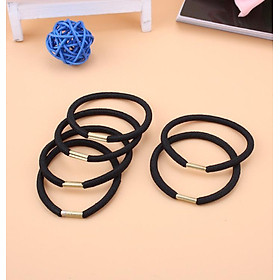 Combo 5 dây buộc tóc, thun cột tóc đen trơn đơn giản tinh tế sc18