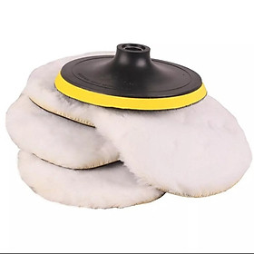 Combo 5 miếng phớt bông lông cừu (gắn máy đánh bóng ô tô .xe máy ,)