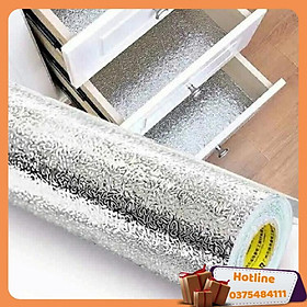 Giấy Bạc Dán Bếp  Giấy Nhôm Dán Tường Nhà Bếp Kích Thước 3M X 60Cm Chống Thấm Nước, Chống Dầu Mỡ, Chịu Nhiệt - Hàng Loại 1