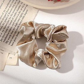 Dây buộc tóc vòng tròn to Scrunchies lụa bóng sang mịn HD45 