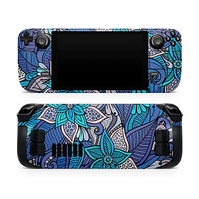 Skin decal dán Steam Deck mẫu Floral Blues (dễ dán, đã cắt sẵn chuẩn theo khuôn máy)