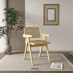 Mua Ghế gỗ nguyên khối phối mây phong cách Bắc Âu  thoáng mát  bền đẹp  ghế decor quán cafe quán ăn