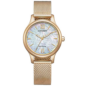 Đồng Hồ Nữ Citizen Dây Thép Không Gỉ EM0892-80D - Mặt Xà Cừ (30.5mm)