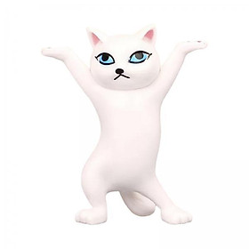 20X Dancing Cute Cats Figure Ornament Tabletop Sculpture Decoration White
