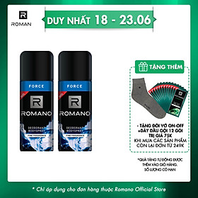 Combo 2 Xịt toàn thân Romano Force tươi mát năng động 150ml