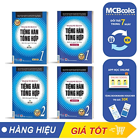 Hình ảnh Combo 4 Cuốn Tiếng Hàn Tổng Hợp Sơ Cấp 1 và 2 Bản Đen Trắng - Học Kèm App Và Khóa Học Online