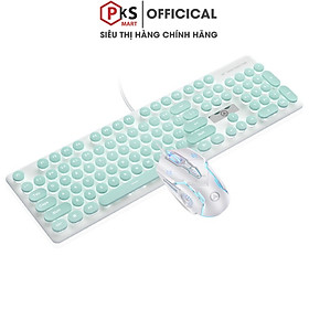 Mua Combo Bàn Phím Và Chuột Giả Cơ YINOIAO V8 Nút Tròn Đèn LED Xuyên Chữ Có 3 Màu Xanh  Hồng  Đen Bảo hành 12 Tháng