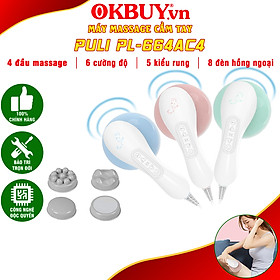 Máy massage cầm tay 4 đầu Puli PL-664AC4 - 5 kiểu rung 6 cường độ mát xa. Giảm đau nhức toàn thân