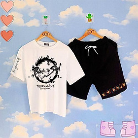 Set đồ bộ Quần Shorts Lửng Kẻ 3 Sọc Quần Ulzzang Ống Rộng Quần Đùi Kẻ Sọc