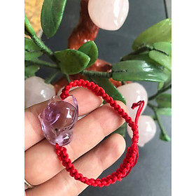 VÒNG TAY HANDMADE HỒ LY MAY MẮN TÀI LỘC VỀ TÌNH DUYÊN CÔNG DANH ĐÁ THẠCH ANH TÍM TỰ NHIÊN DÂY ĐỎ HỢP NỮ MỆNH HỎA MỆNH THỔ Ạ