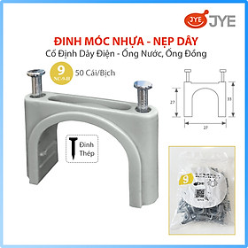 Mua Đinh Móc Nhựa JYE (NC-9-II) 50 Cái/Bịch  Nẹp Đinh Ghim Cố Định Dây Điện  Đinh Móc Ống Đồng Điều Hòa - Ống Nước  Đinh Bằng Thép Chắc Chắn  Nhiều Size Lựa Chọn