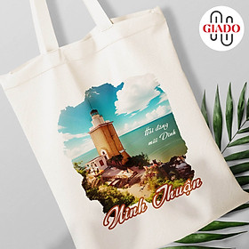 Túi canvas GIADO, túi vải bố, túi tote mẫu Ninh Thuận ngọn hải đăng mũi Dinh