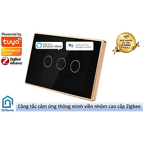 Mua Công tắc thông minh cao cấp Tuya viền nhôm Zigbee 3.0  mặt kính 2.5D - từ 1-4 nút  cần Hub trung tâm Zigbee và cần dây N