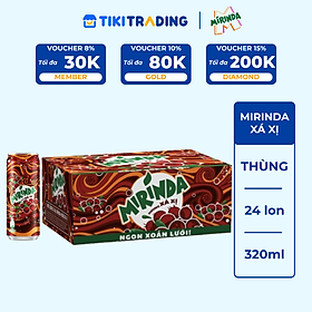 Thùng 24 Lon Nước Ngọt Có Gas Mirinda Xá Xị (320ml/Lon)