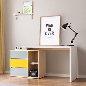 Mua Bàn Học Gỗ  Bàn Làm Việc Gỗ Thiết Kế Đơn Giản Kèm Tủ Sách Mini Tiện Lợi BH-51