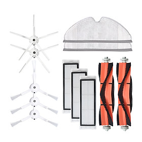 12pcs Replacements for XIAOMI Roborock S6 S5 E35 E2 Vacuum Cleaner Parts Accessories 2*5-arm Side brushes 3*3-arm Side brushes 3*Filters 2*Roll Brush 2*Rags