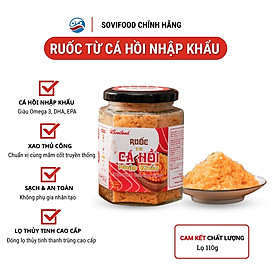 Ruốc Cá Hồi Sovifood - Không Chất Bảo Quản Hóa Học, Giàu Omega 3, DHA, Mềm Tơi Cho Bé - Lọ 110G